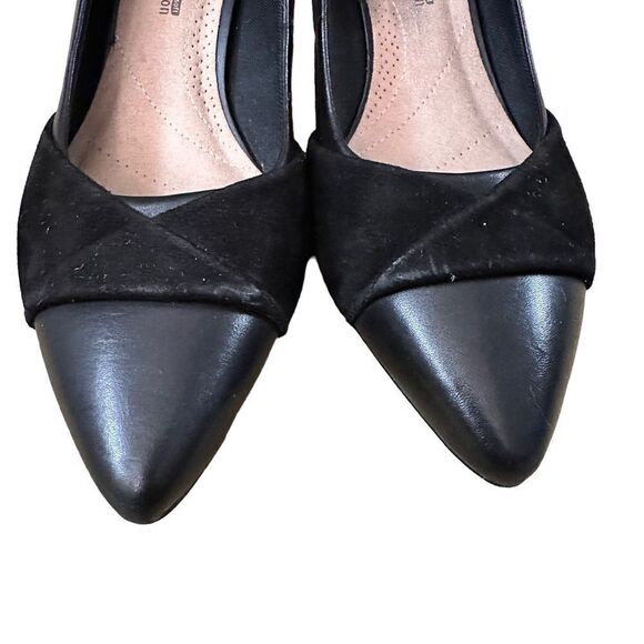 Clarks Women's Linvale Vena Black Twist Detail Pump ~ Ortholite Footbed ~size 9 - Picture 4 of 11